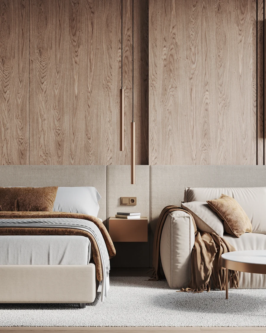 A studio stay at VIDA with a sleeping area and sitting space